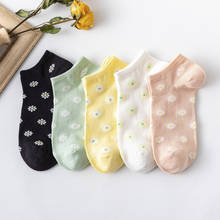 5Pairs New Design Women Short Socks Daisy Flower Candy Colors Girls Cotton Ankle Socks Spring Summer Thin Breathable Women Socks 2024 - buy cheap