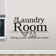 Laundry Room Wall Decal Drop Your Draws Here Art Lettering Logo Door Window Vinyl Stickers Bathroom Home Interior Decor Z812 2024 - buy cheap