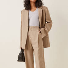 Abrigo holgado de manga larga para mujer, chaqueta de oficina Simple de un solo botón, Tops con bolsillos, novedad de 2021 2024 - compra barato