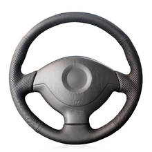 Cubierta de cuero Artificial para volante de coche, cosido a mano, color negro, para Suzuki Jimny 2005, 2006, 2007, 2008, 2009, 2010, 2011, 2012, 2013, 2014 2024 - compra barato