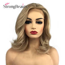 StrongBeauty Lace Front Blonde Wig Natural Wavy Synthetic Women Long Wigs 2024 - buy cheap