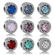 Cuentas de circonia de cristal de 9 colores, joyería de plata esterlina 925, fabricación de joyas, compatible con pulseras originales Mikiwuu, novedad 2024 - compra barato