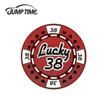 JumpTime 13 x 13cm For Lucky 38 Chip Waterproof Motorcycle Game Decoration Funny Car Stickers Cartoon Surfboard Decal 2024 - buy cheap