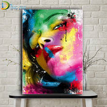 Woman Face Colorful Abstract Art 5D Diy Diamond Painting Full Square Graffiti Embroidery Mosaic Round Drill Hotel Aisle Decor 2024 - buy cheap