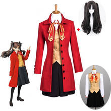 Disfraz del Anime Fate Stay Night para mujer, traje de Rin tohaka para Halloween, gabardina, chaleco, falda, conjunto completo 2024 - compra barato