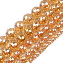 Contas de hematita de ouro facetado, miçangas espaçadoras soltas para fazer jóias, acessórios de pulseira colar 2/3/4/6/8/10mm 2024 - compre barato