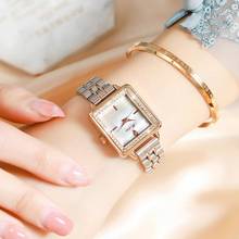 Meibin quadrado rosa ouro relógio feminino aço inoxidável diamante japão movimento marca de luxo ouro relogio feminino 2021 novo arriva 2024 - compre barato