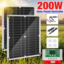 Kit de painel solar 60a 12v 200w, carregador de bateria com controlador, trailer 2024 - compre barato