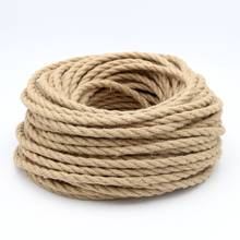 2 Core or 3 Core  Retro Hemp Cord Cable Electrical Wire Fabric Cable DIY Vintage Pendant Lamp Cable Twisted Cable 2024 - buy cheap