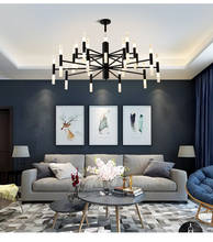 Candelabros de diseño moderno para sala de estar, candelabro de techo Led de oro negro, Art Deco suspendido para Loft, dormitorio y cocina 2024 - compra barato