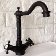 Basin Faucets Oil Rubbed Bronze Deck Mounted Bathroom Sink Faucets Double Handle Hot And Cold Water Tap Nnf349 2024 - buy cheap