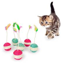 Varita de pluma de juguete para gato, juguete de plástico Artificial de colores para gatos, suministros para mascotas, Color aleatorio, 1 ud. 2024 - compra barato