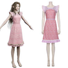 Disfraz de Final Fantasy VII para adultos, uniforme de Cosplay, vestido rosa, disfraz de Carnaval de Halloween 2024 - compra barato