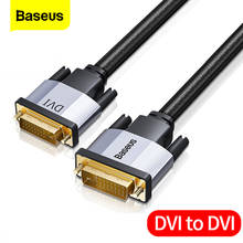 Cable de vídeo Baseus DVI a DVI Cable de doble enlace DVI-D macho a macho DVI D 24 + 1 para proyector HDTV adaptador de ordenador Cable de Cable DVI 2024 - compra barato