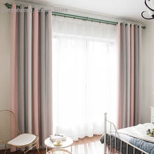 Cortinas para sala de estar, cortina minimalista de algodón, hilo teñido, Jacquard, rayas verticales, tela 2024 - compra barato