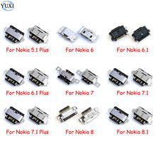 Yuxi-conector micro usb para recarga, porta de carregamento para nokia 5.1, 6, 6.1, 7, 7.1 plus, 8, 8.1, x5, x6, x7, 2 peças 2024 - compre barato