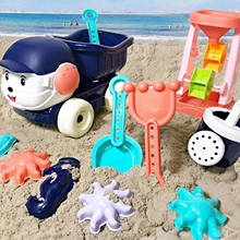 Набор детских пляжных игрушек, включая щенков, квадроциклов, песочные лопаты, песочные грабли, песочные игрушки для малышей 2024 - купить недорого