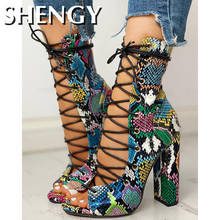 2020 Nightclub Spring Serpentine High Heels Women Fashion pu Leather High Heels Platform Sandals Party Wedding Shoes 2024 - buy cheap