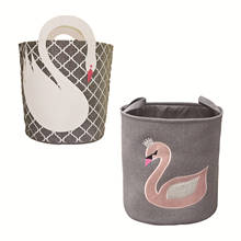 Swan-cesta de ropa sucia para niños, cesta de almacenamiento grande de lona, organizador para el hogar 2024 - compra barato