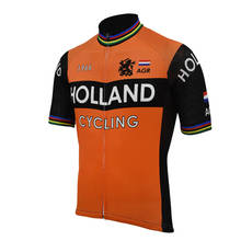 Jersey de Ciclismo de estilo antiguo para hombre, ropa de manga corta para bicicleta de carretera, ropa de Ciclismo de equipo holland, de verano 2024 - compra barato
