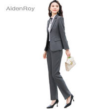 2021SS Elegant Pants Suit Women Temperament Business Black Long Sleeve Blazer And Trousers Office Ladies Plus Size 5XL Work Wear 2024 - buy cheap