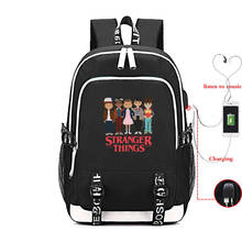 Hot Stranger Things USB Charging Travel Bag Backpack Multifunction Rucksack For Teens Girls Boys Large Capacity Laptop Bags 2024 - buy cheap