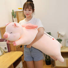 1pc 60/80/110CM kawaii Lying Angel Pig Cow Rabbit Plush Toys Lovely Stuffed Soft Animal Pillow for Kids Baby Girls Birthday Gift 2024 - buy cheap