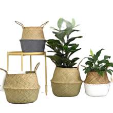 Seaweed Weaving Flower Pot Natural Flower Baskets Hanging Flowerpot Plant  Color Smear Art Home Decor 2024 - buy cheap