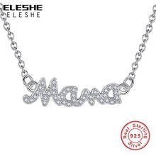 ELESHE Delicate Letter Mama Necklaces Pendants Cubic Zirconia Fine Jewelry 925 Sterling Silver Chain Necklace for Women Mom Gift 2024 - buy cheap