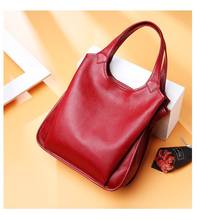 сумка женская Handbags High Quality Genuine Leather Shoulder Bag New Arrival Bag in Women 's Totes Pretty Color Ladies Large bag 2024 - buy cheap