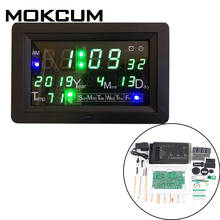 Reloj electrónico DIY de 0,5 pulgadas, Kit de calendario de temperatura en inglés, pantalla de Panel, módulo electrónico de bricolaje, color rojo, verde y azul 2024 - compra barato