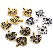 30pcs Charms hollow lovely heart 16x14mm Antique Making pendant fit,Vintage Tibetan Silver Plated Bronze,DIY bracelet necklace 2024 - buy cheap