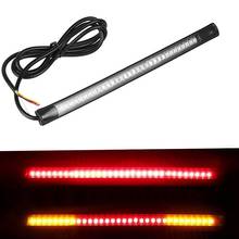 Barra de luz impermeable para motocicleta, tira de luz trasera de freno, señal de giro, luz de matrícula integrada 3528 SMD, 48 LED, Color rojo y ámbar 2024 - compra barato