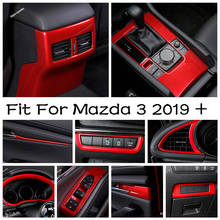 Pomo de palanca de cambio de marchas para puerta Interior, cubierta de pantalla de salpicadero, embellecedor para Mazda 3 2019 - 2021 Interior Rojo 2024 - compra barato