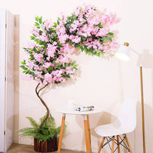 Lote de 5 flores de cerezo falsas, flores de Sakura baratas, ramas de árbol, flores artificiales de seda, decoración de la pared del hogar para boda 2024 - compra barato