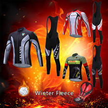 Men's Winter Thermal Fleece Cycling Clothing BIB Kit 2022 Road Bike Jersey Set MTB Suit Male Warm Dress Bicycle Clothes Uniform 2024 - buy cheap