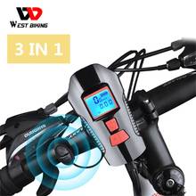 WEST BIKING-luz delantera para bicicleta, linterna para manillar, claxon, medidor de velocidad, pantalla LCD, carga USB 2024 - compra barato