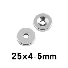 5/10/20pcs 25*4-5mm Strong Cylinder Rare Earth Countersunk Magnet 25x4-5mm Round Neodymium Magnetic Magnets N35 2024 - buy cheap