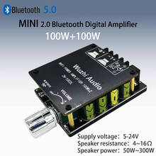 Bluetooth 5.0 Digital power Amplifier Board 100W+100W Wireless Audio Stereo Amp AUX with adjusts volume switch F/ DC 12V 24V 2024 - buy cheap