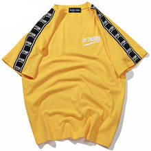 LACIBLE Hip Hop T Shirt Men Ribbon Printed Short Sleeve Japanese Tshirt Casual Cotton Tops Tees Harajuku Streetwear Shirt 2024 - buy cheap