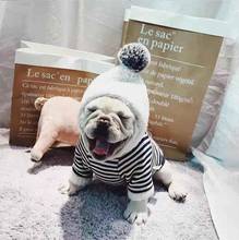 Striped Velvet Pet Hoodie Winter Warm Dog Clothes For Dogs Coat Jacket French Bulldog Cotton Clothing For Pets Clothing Pug 2024 - купить недорого