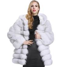 2020 Autumn Winter Fox Fur Coat Loose Thick Warm Faux Vest Fur Vest in Middle Long Black Women Jackets Large XXXL Size Plus 2024 - buy cheap