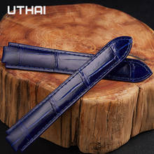 Ремешок UTHAI F10 из натуральной кожи для наручных часов, спортивный браслет-петля с пряжкой для мужчин и женщин, 14 мм 16 мм 18 мм 20 мм 22 мм 2024 - купить недорого