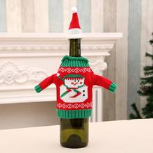 Рождественские красные чехлы для винных бутылок тканевая сумка праздничный Санта-Клаус крышка бутылки шампанского рождественские украшения для дома 2024 - купить недорого