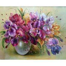 Flowers Oil Painting Coloring By Number For Drawing Picture Decoration Wall Art Paints DIY Kits Adults With Frame 40x50 Modern 2024 - buy cheap