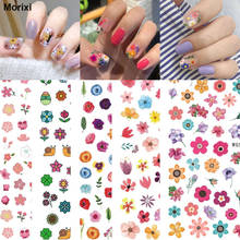 Morixi nail art sticker spring flower daisy rose printing ultra thin big size back glue nail art adhesive WG075 2024 - buy cheap