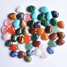 Free shipping 50pcs/lot Wholesale 8x10mm assorted natural stone water drop CAB CABOCHON beads for jewelry accessories making 2024 - buy cheap