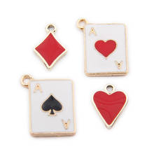 10pcs Enamel Alloy Charms Gold Tone Plated DIy Jewelry Findings Heart Poker Bicone Oil Drop Metal Bracelet Earring Pendants 2024 - buy cheap