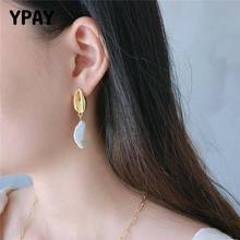 YPAY Korea Baroque Pearl Pendant Drop Earrings for Women 100% Real 925 Sterling Silver Mono Conch Shell Earring Jewelry YME568 2024 - buy cheap