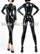 Hot Handmade Black Latex Rubber Gummi Catsuit Women 3D Cut Unitard Back Zip And Crotch Zipper 2024 - buy cheap